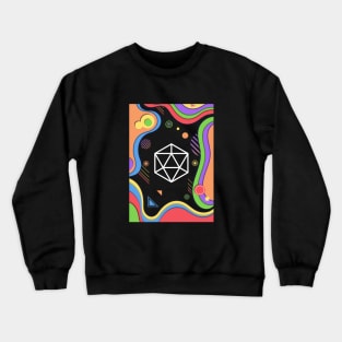 Colorful Vintage D20 Dice Tabletop RPG Addict Crewneck Sweatshirt